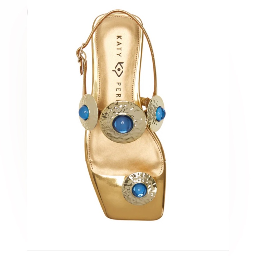 Katy Perry Collections Gold and Blue Sandals